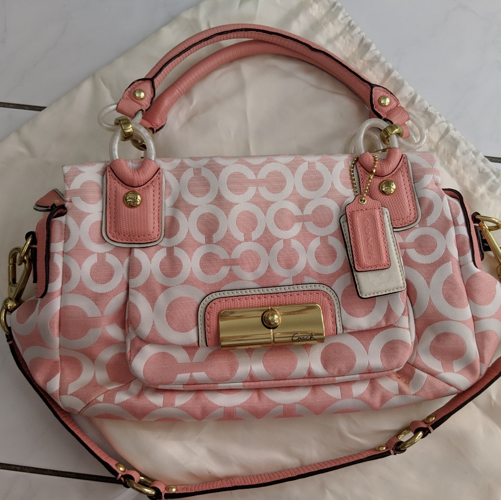 NEW Coach logo handbag purse pink